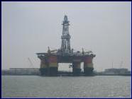 The drilling rig Iran Alborz in position for the inclination test.